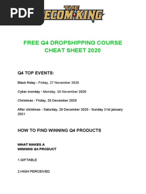 Free q4 Dropshipping Course