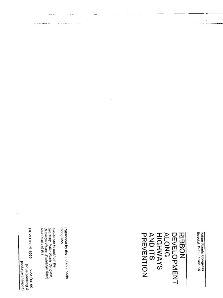 IRC 15 - 1996 Ribbon Development Along Highways | PDF
