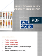 Komunikasi Dengan Pasien Berkebutuhan Khusus: Asrina Pitayanti, S, Kep NS., M.kes