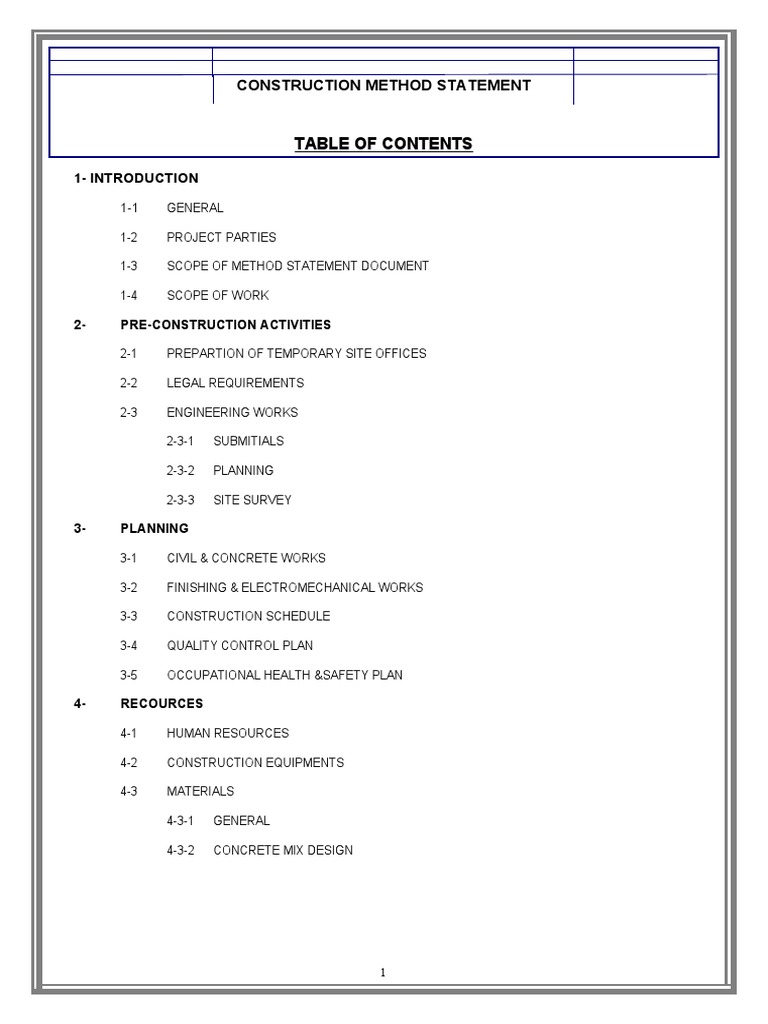 Building Construction Method Statement | PDF | Concrete | Architectural ...