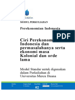 Modul 02 Perekonomian Indonesia - Ciri Ekonomi Indonesia Dan Permasalahannya Masa Kolonial Dan Orde Lama