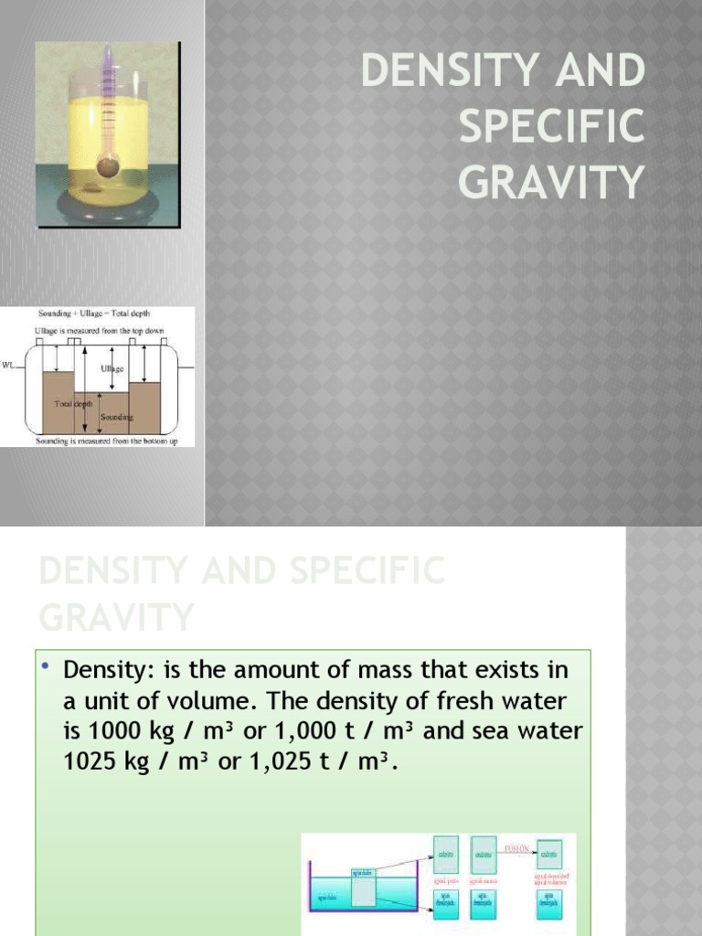 Unidad #3 Density and Specific Gravity | PDF | Buoyancy | Physical ...