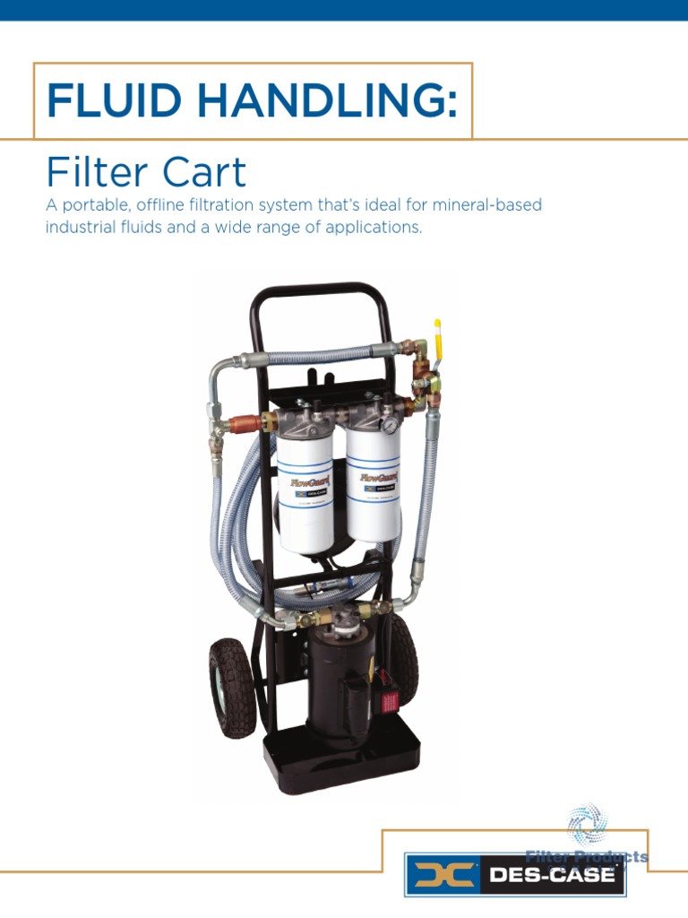 Des Case Standard Filter Carts Data Sheet PDF Valve Pump