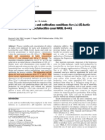 Optimisation of Media and Cultivation Condition L. Casei