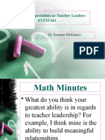 Class 1 The Role of The Mathematics Specialist