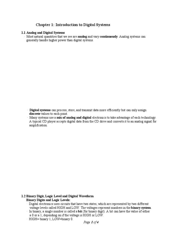 Introduction to Digital Systems Basics | PDF | Digital Signal | Digital ...