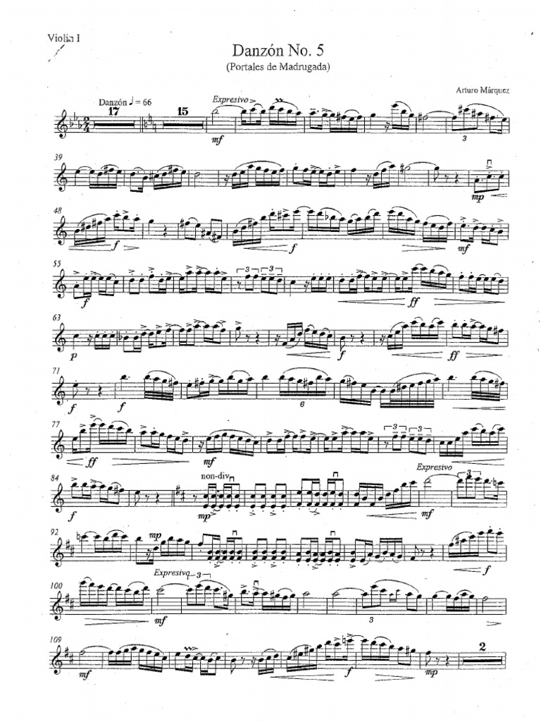 Danzón No. 5 Arturo Márquez Partes PDF