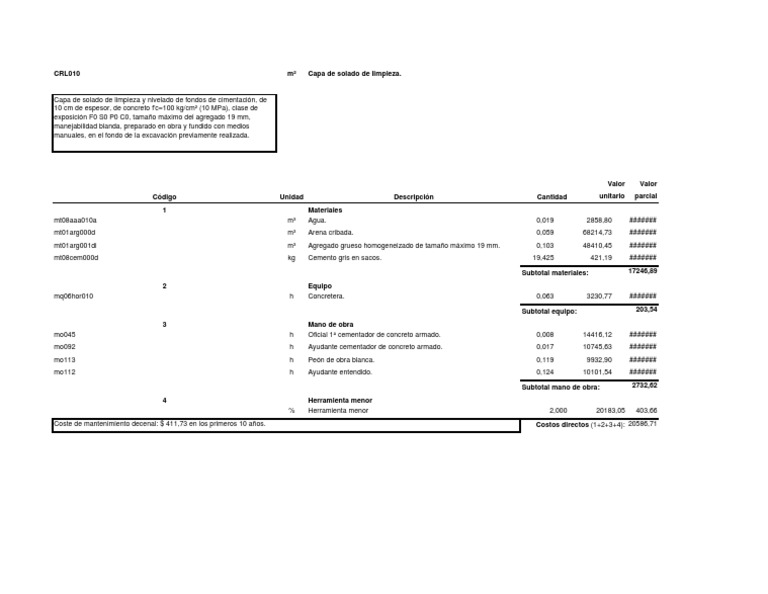 Calculo - Capa de Solado | PDF | Hormigón | Ingeniería de Edificación