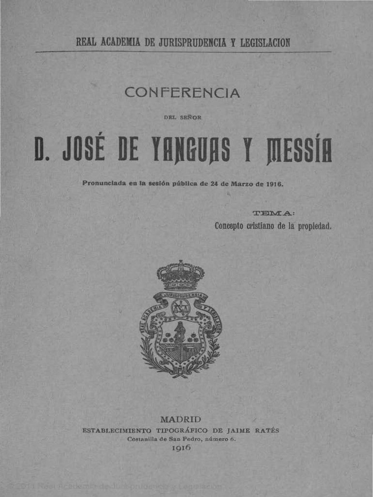 Concepto Cristiano de La Propiedad Dr. José de Yanguas Messía