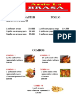 Menu Arde La Brasa