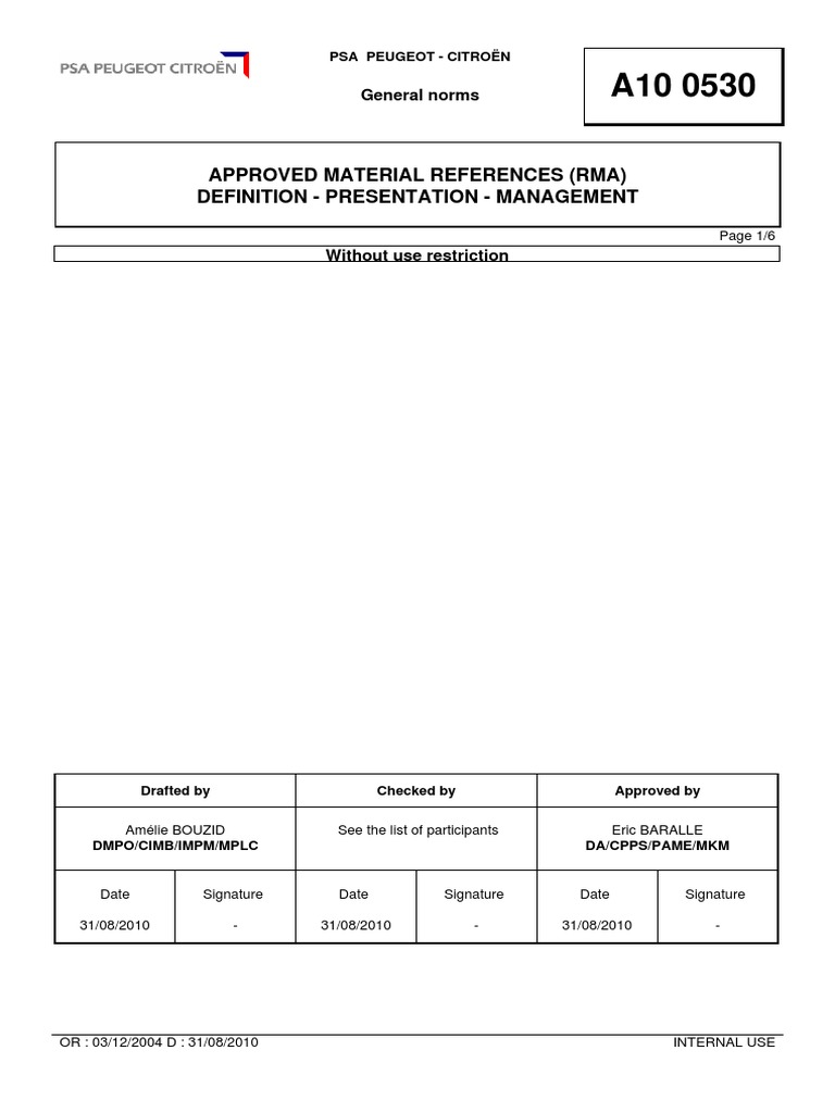 RMA Management for PSA Materials | PDF | Information Science ...