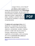 Qué Es Psicologia Clínica y de La Salud