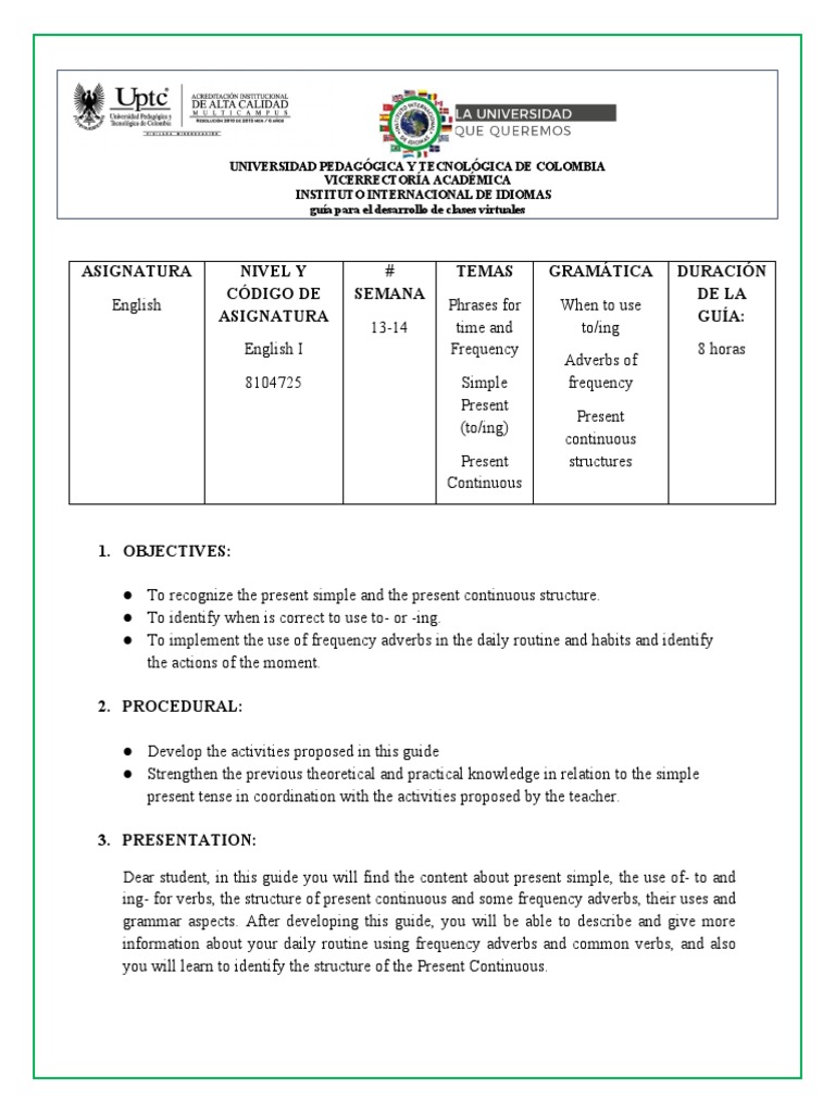 English 1 Guide 6 - 57 | PDF | Verb | English Language