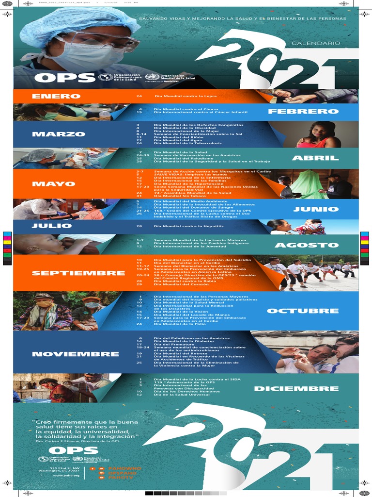 Ops 2021 Calendar Es 2 PDF Organización Panamericana de la Salud