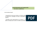 Objetivos del seminario de comprensión de textos académicos