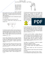 Lista de exercícios de dinâmica sobre rotação e momento angular