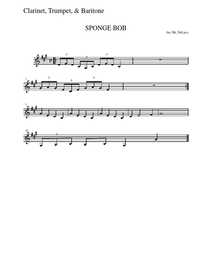 Spongebob Trumpet PDF