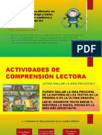 Actividades de Comprensión Lectora