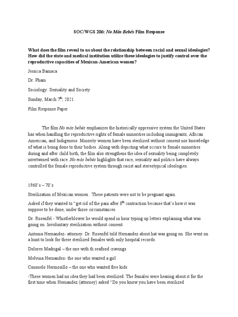 Film Response Directions | PDF | Social Science