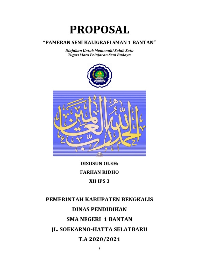 Proposal Pameran Seni Kaligrafi SMAN 1 Bantan | PDF | Kajian Bahasa ...