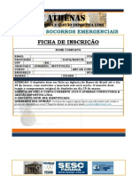Ficha de Inscrição Curso de Socorros Emergenciais Athenas Sesc 2011 PDF