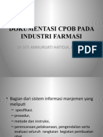 Dokumentasi Cpob Pada Industri Farmasi