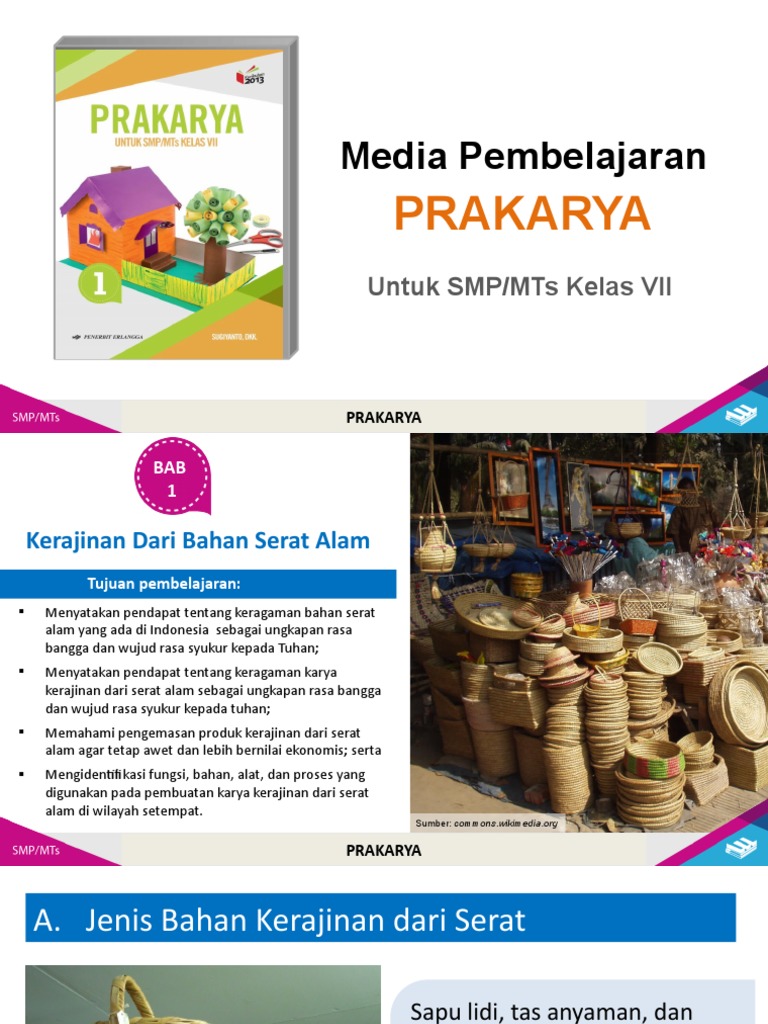 Prakarya Kelas 7 Bab 1 Kerajinan Dari Bahan Serat Alam Pdf