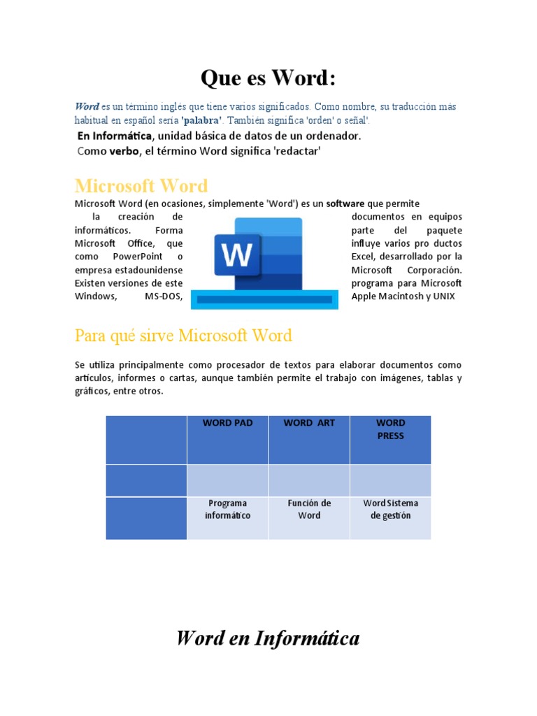 Que Es Word - TRABAJO | PDF | Microsoft Word | Microsoft