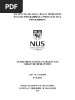 Download Final Report - Solving Traveling Salesman Problem by Dynamic Programming Approach in Java Program Aditya Nugroho Ht083276e by Nugroho Aditya SN50049931 doc pdf