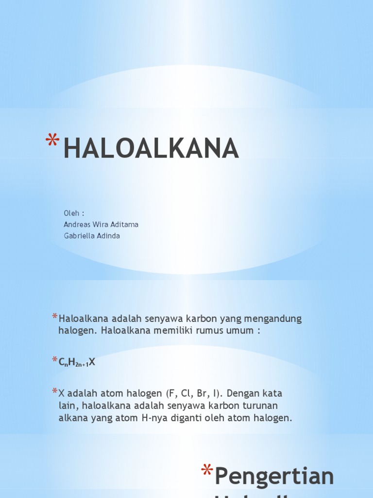 Senyawa haloalkana yang dapat digunakan sebagai antiseptik adalah