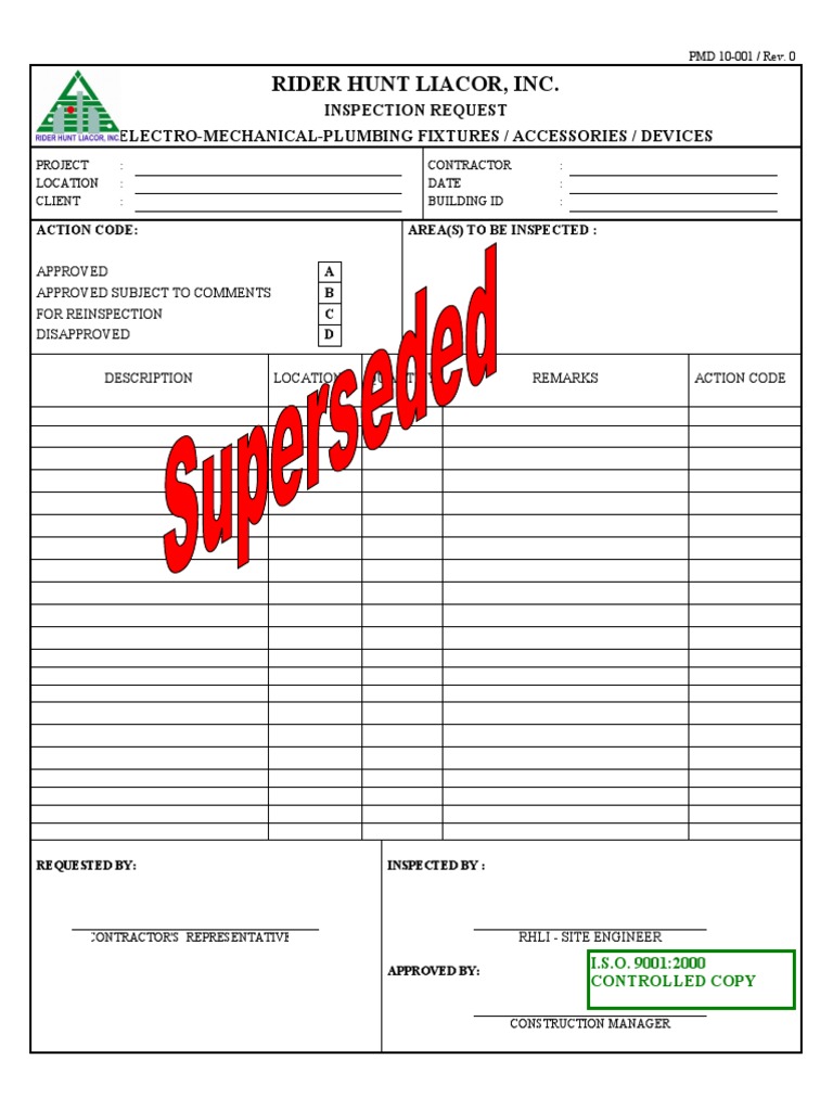 RCDC-IRFD-6195-001 Inspection Request - Electro-Mech.-Plumbing Fixture ...