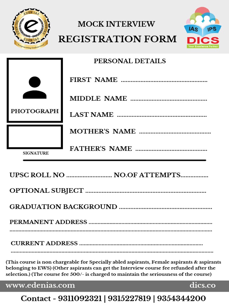 Registration Form Interview | PDF