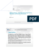 Legal Notice: Q&A On ICH Q7 - Good Manufacturing Practice Questions and Answers Document