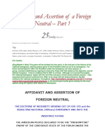 Affidavit and Assertion of A Foreign Neutral (Part 1)