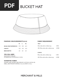 Bucket Hat Pattern and Instructions
