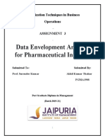 Data Envelopment Analysis For Pharmaceutical Industry: Optimization Techniques in Business Operations