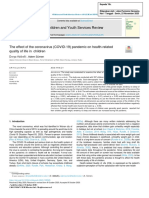 The Effect of The Coronavirus (COVID-19) Pandemic On Health - Related Quality of Life in Children.