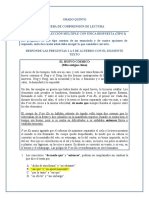 Comprensión de Lectura Grado 5°