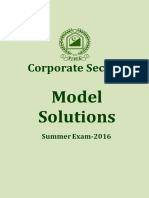 Corporate Sector Model Solutions Summer Exam-2016