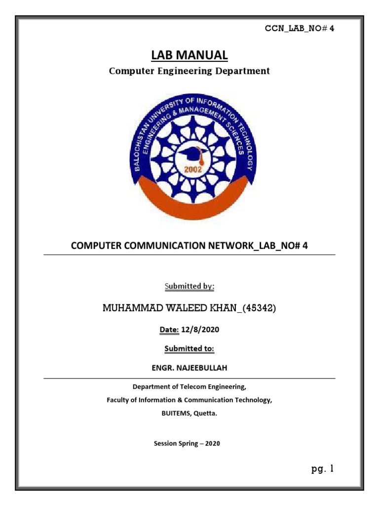 Lab Manual: Computer Communication Network - Lab - No# 4 | PDF | Ip ...