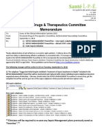 Provincial Drugs & Therapeutics Committee Memorandum