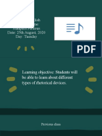 Grade: 8 Subject: English Teacher's Name: Mahpara Ferdous Date: 25th August, 2020 Day: Tuesday