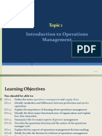 Introduction To Operations Management: Topic 1