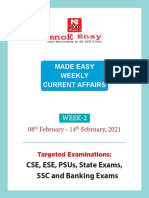 Cse, Ese, Psus, State Exams, SSC and Banking Exams: Made Easy Weekly Current Affairs