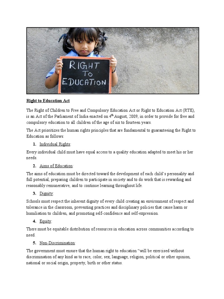 Right To Education | PDF | Government And Personhood | Justice