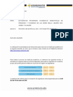 Comunicado Matriculas Semestre 20211