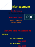 Risk Management and Direct Foreign Investment