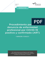 Procedimiento para La Denuncia de Enfermedad Profesional Por COVID-19 Positivo y Confirmado (ART)
