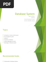 Database System: Nasreen Akhtar Fast-Nu Chiniot Faisalabad Campus Nasreen - Akhtar@nu - Edu.pk