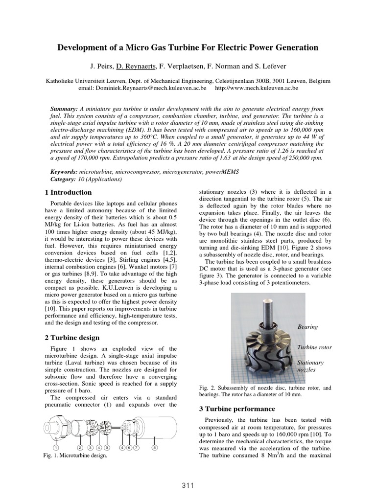 Micro Gas Turbine Pdf Turbine Gas Turbine